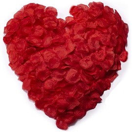 ocharzy 3000 PCS Red Rose Petals, Artificial Silk Flower Rose Petals, Fake Rose Petals for Wedding Decorations, Romantic Night, Proposal, Anniversary,Parties, Events