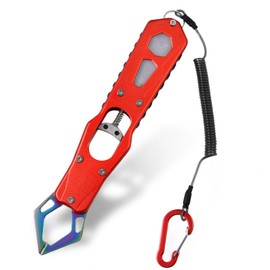 SPEEDWOX Fish Controller Fish Lip Gripper Fish Catcher Fish Gripper Fishing Tackle Fishing Equipment Made of 201 Stainless Steel and Aluminum Alloy with Safety Cord Anti-Lost for Saltwater Pond Bass