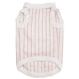 Petitebelle Baseball-Print Puppy Dog Shirt (Weiß/Rot Streifen, XS)