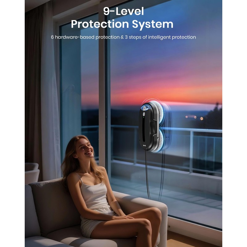 BNZ Smart Window Cleaning Robot, Twin Turbo & Dual Auto-Spray