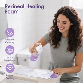 Upgraded Postpartum Essentials Recovery Kit for Women: Labor Delivery Post Partum 11pc - Perineal Healing Foam & Upside Down Peri Bottle | 6 Disposable Underwear | Soothing Pads | Nursing & Maxi Pads