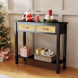 kinbor Console Table, Narrow Entryway Table, Sofa Table, Entry Table with 2 Drawers