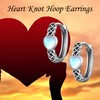 Celtic Huggie Hoop Earrings 925 Sterling Silver Moonstone Celtic Knot