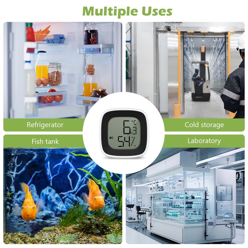 KeeKit Refrigerator Thermometer Alarm, Smart Bluetooth Temperature Monitor Sensor with