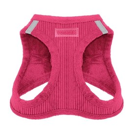 Voyager Step-in Plush Dog Harness – Soft Plush, Step in Vest Harness for Small and Medium Dogs by Best Pet Supplies - Harness (Fuchsia Corduroy), S (Chest: 14.5-16"), 206T-FU-S