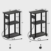 TUTOTAK Small Narrow Side Table with Charging Station, Skinny End