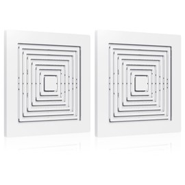 MAYITOP Bathroom Vent Cover BP46 BP90 Replacement Bathroom Ceiling Fan Grille Cover For Br-oan Nut-one Exhaust Fan Square Ceiling Or Wall-Mount Replaces 663 670 675 688 689 671 2 pack(With Springs).