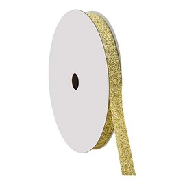 Berwick Offray 813117 5/8" Wide Sparkle Glitter Craft Ribbon, 50 Yards, Gold