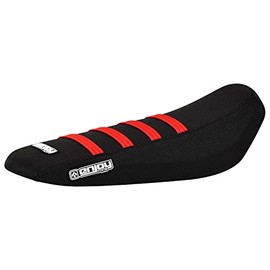 Enjoy Mfg Ribbed Seat Cover - Compatible Fit for Sur Ron Sur-Ron Light Bee MX & X E-Bike #349 (All Black w/Red Ribs)