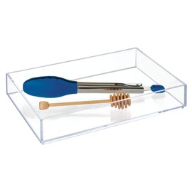 iDesign Clear Drawer Organizer, Plastic Tray for Makeup Storage on Bathroom Vanity, Dresser or Desk