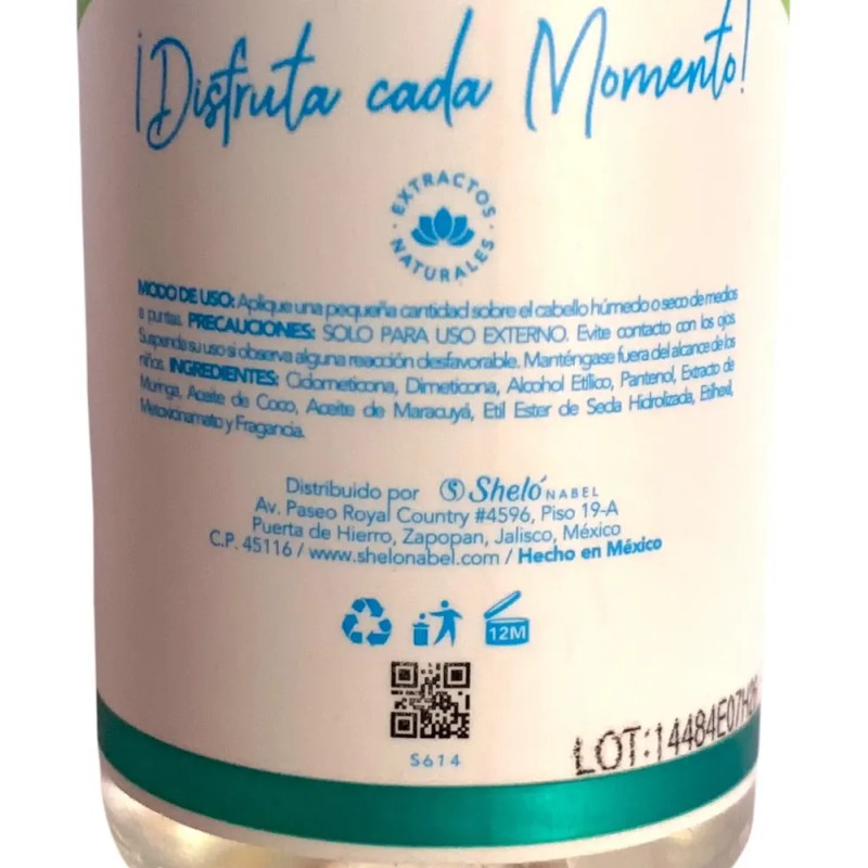 Aceite Antfrizz De Coco Y Moringa Shelo Nabel 60ml. 5