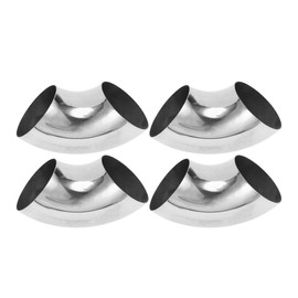 Motoforti 4pcs 90 Degree Mandrel Bend Elbow Car Modified Exhaust Pipe Tubing Piping 3" Inch OD Thickness 1.2mm/18GA 76x175x1.2mm 304 Stainless Steel Silver Tone