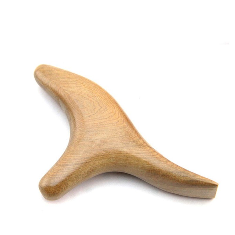 HEALIFTY Scratching Massage Trident Shaped Guasha Board Natural Wood Scraping