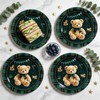 60Pcs Teddy Bear Baby Shower Decorations 7in Green Blue Tartan