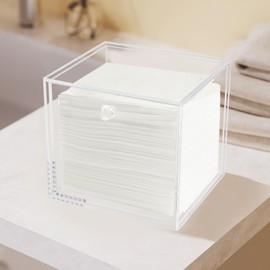 Weiai Face Towel Holder Compatible with XL, Disposable Face Towel Container Box, Clear