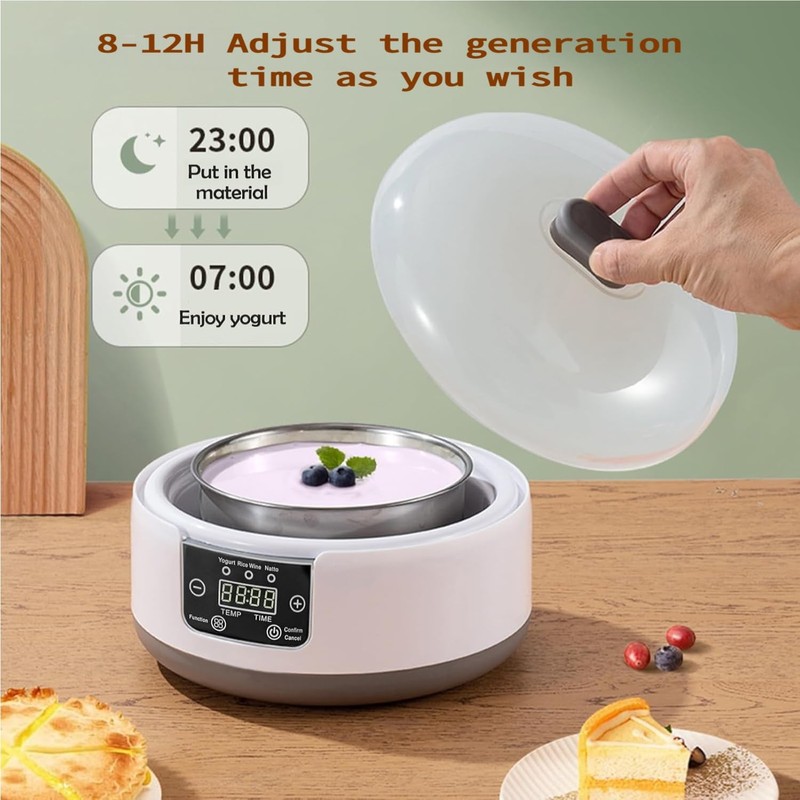 Yogurt Maker Machine, Probiotic Yogurt Maker With Temperature Control, 1.2L