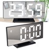 Digital Alarm Clock LED Mirror Screen USB Charging Automatic Dimming