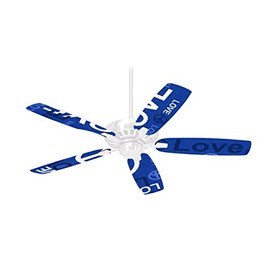 Love and Peace Blue - Ceiling Fan Skin Kit fits most 42 inch fans (FAN and BLADES SOLD SEPARATELY)