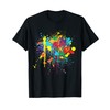Colourful messy paint splashed T-Shirt