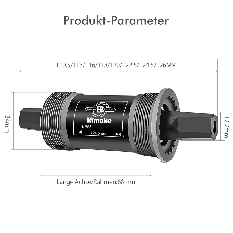 Mimoke Inner Bracket 68 mm Bottom Bracket Bicycle BSA Bottom