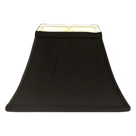 16 in. Black with White Lining Rectangle Bell Shantung Lampshade