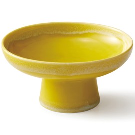 An addictive container that you will always want to keep at hand, oval bowl 5.3 x 4.5 x 4.5 x 2.7 inches (13.5 x 11.4 x 6.8 cm), Yellow, Mino Ware, Slurry and Stretch High Hill Impressive, You can