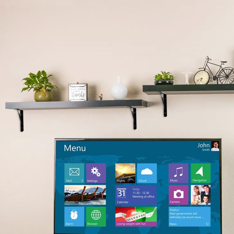 Hiceeden 12 Pack Heavy Duty Shelf Brackets, 8 in x