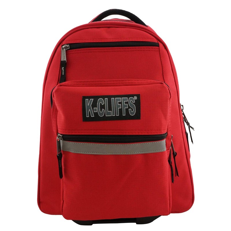 K-Cliffs Heavy Duty Rolling Backpack School Bookbag with Wheels Deluxe