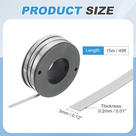 MECCANIXITY Nichrome Flat Heater Wire 49ft(15m) x0.2mmx3mm High Temp Wire for Heating Elements, DIY Crafts, Black and Silver