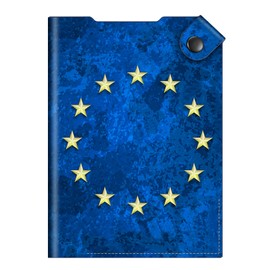 Fintie Passport Cover, Premium Faux Leather Passport Protective Cover, Case for Vaccination Certificate, Credit Cards, ID and Travel Documents, Z-EU Flag, rfid wallet