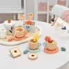 KizKnows Wooden Tea Set for Toddlers,Wooden Tea Party Set for