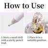 4pcs White Nail Pencil,Nail Whitening Pencils,Rhinestones Picker Pencil,Rhinestone Pen,French Manicure