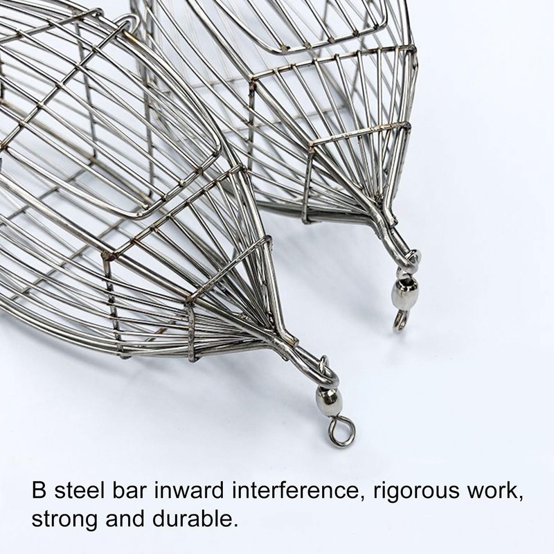 Crawfish Trap Bait,Cage for Shrimp - Stainless Steel Portable Basket