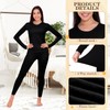Patelai 2 Set Thermal Underwear Warm Fleece Lined Leggings and