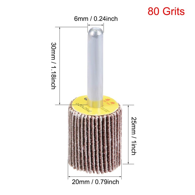 sourcing map 20mm Flap Wheels Shank Mounted Sandpaper Abrasive Wheel