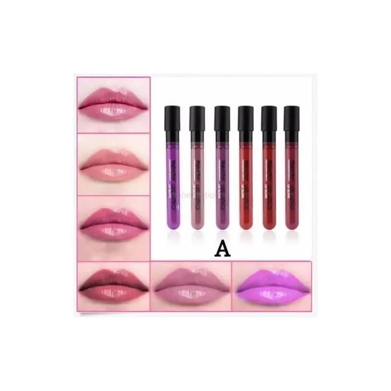 Set 6 Piezas Lapiz Labial Liquido