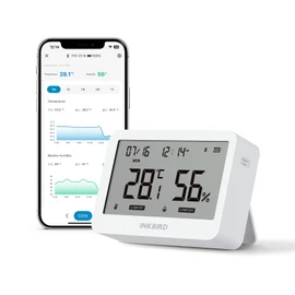 INKBIRD ITH-21-B 6-in-1 Bluetooth Thermo-Hygrometer, Multi-functional, Indoor Thermometer, Hygrometer, App Control, Comfort Level, 2 Years of Data History, Anti-Drying, Humidification Countermeasure,