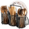 DTICON Metal Utensil Caddy Silverware Organizer, Paper Plate Holder Cutlery