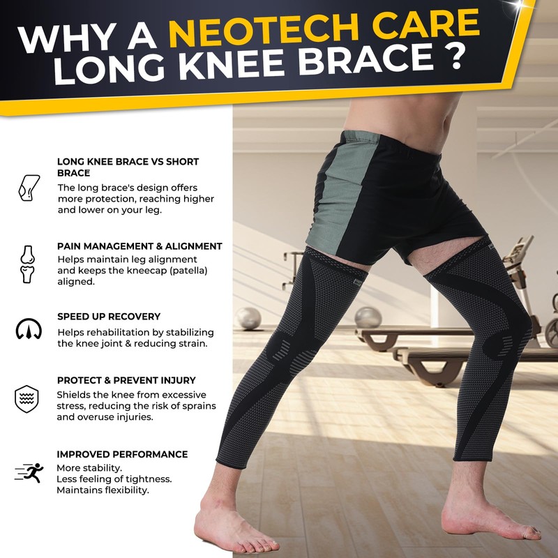 NeoTech Care Knee & Leg Support Brace - Breathable (Black
