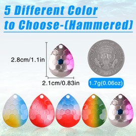 30pcs Fishing Spinner Blades Colorado Blades Colorful Copper Fishing Blades Spinnerbait Lure Making Supplies Tail Spinner Walleye Rig DIY Parts Accessories Tackle