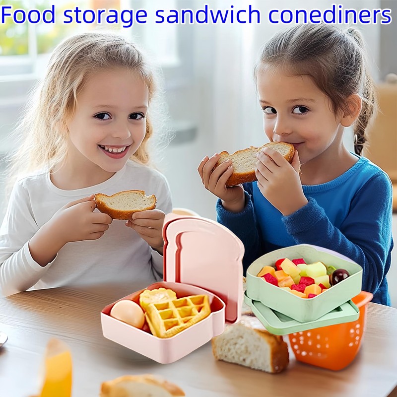 FeBohao Sandwich Container with Lid Plastic Snack Box Reusable Snack