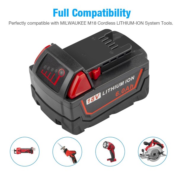 FOR MILWAUKEE IN PACKAGE Replace Milwaukee M18 48-11-1850 5.0 AH