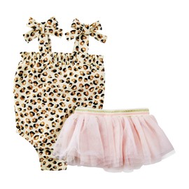 Mud Pie Girls Baby Swimsuit & Tutu Set, Leopard, 5T