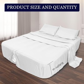 AEHISDHIE Air Mattress Sheets - 4 Pieces Set - Suitable for Inflatable mattresses 16 to 24 inch deep - can be inflated Without disassembly,(White，King)