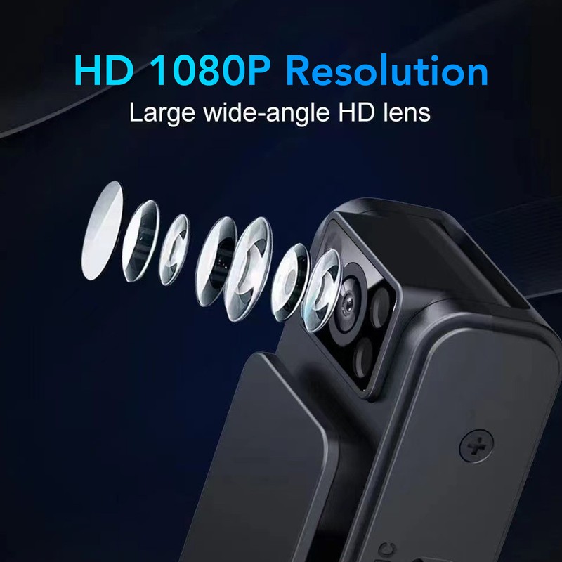 Wearable Camera 1080P WiFi Night Vision Wide Angle Back Clip