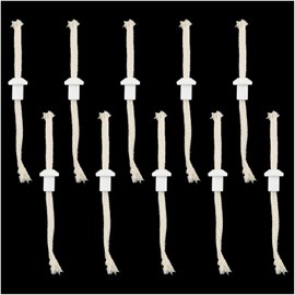 DGZZI 10 Sets Alcohol Lamp Universal Hydroponic Absorbent Rope Cotton Wick Ceramic Holder for Flat Wick Oil Lamp and Oil Lamp
