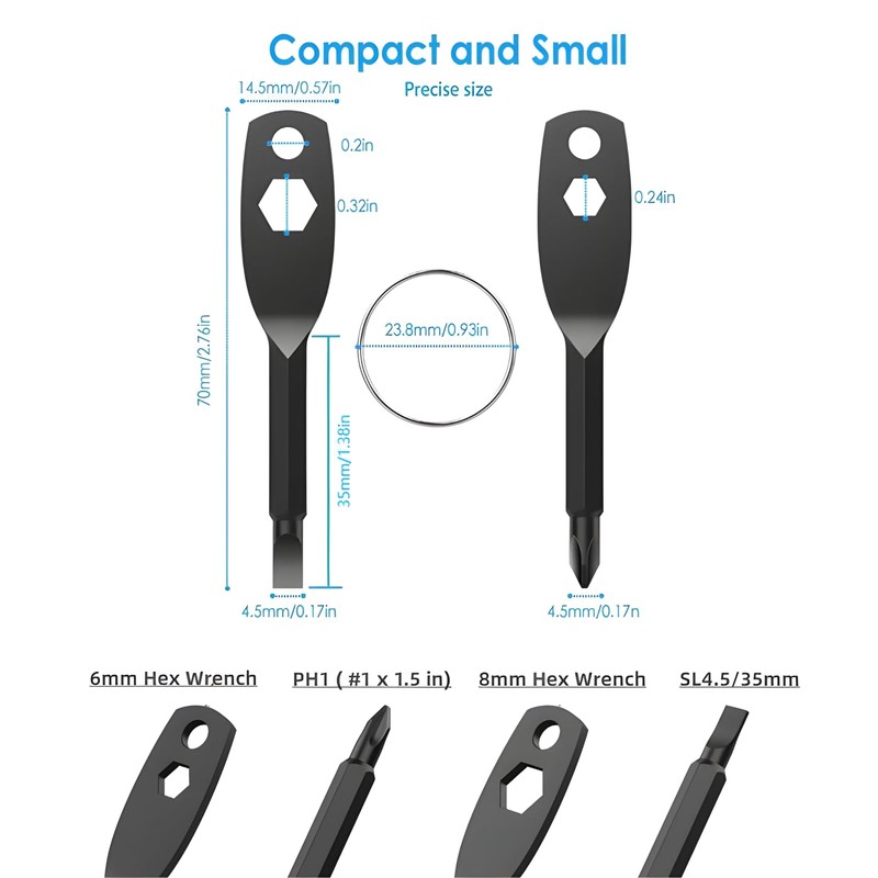 Stocking Stuffers for Men, 4-in-1 Pocket Screwdriver Keychain Tools, Mens