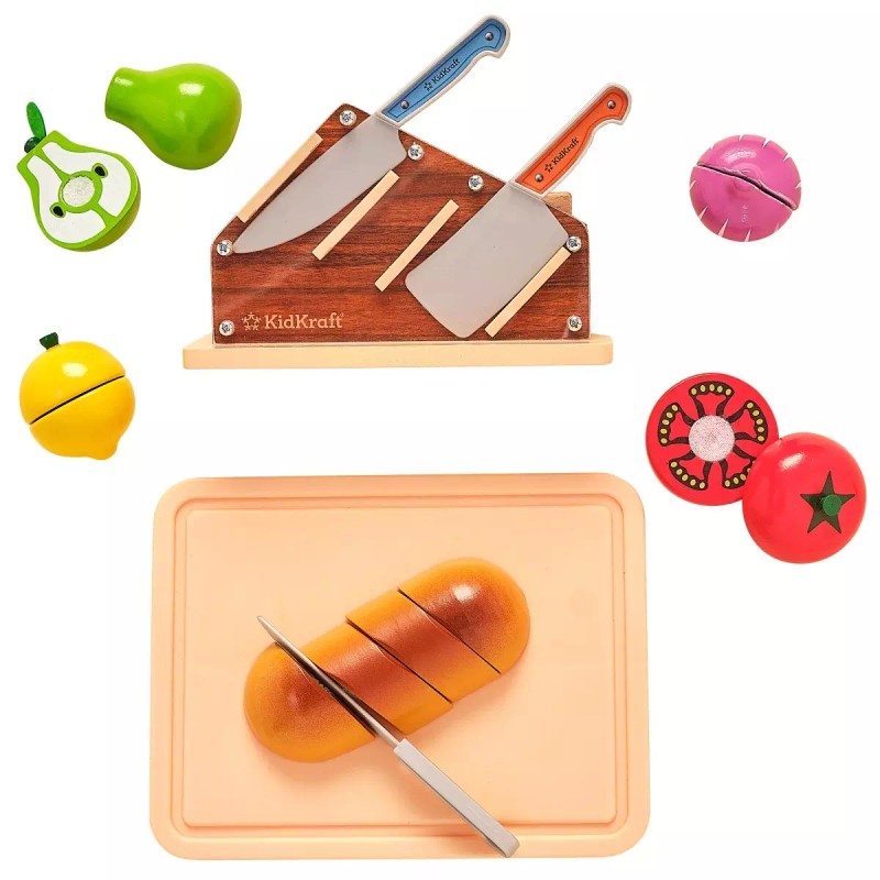 KidKraft Chop It Up Wood Food Grocery Cooking with Knife