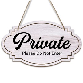 Private Please Do Not Enter No Soliciting Please Don't Disturb Rustic Wood Sign Hanging Plaque for Front Door Bedroom Sign Home Sign Wooden Hanging Decor Home Decor 5.9 X 10.2 Inches -DH448