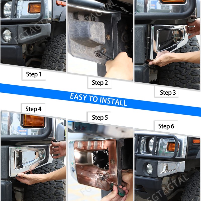 Front Bumper Corner Bezels Replacement Compatible with Hummer H2 2003-2009